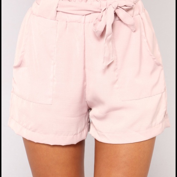 Make You Wonder Tie Waist Shorts - Pink SZ Large - Picture 3 of 7